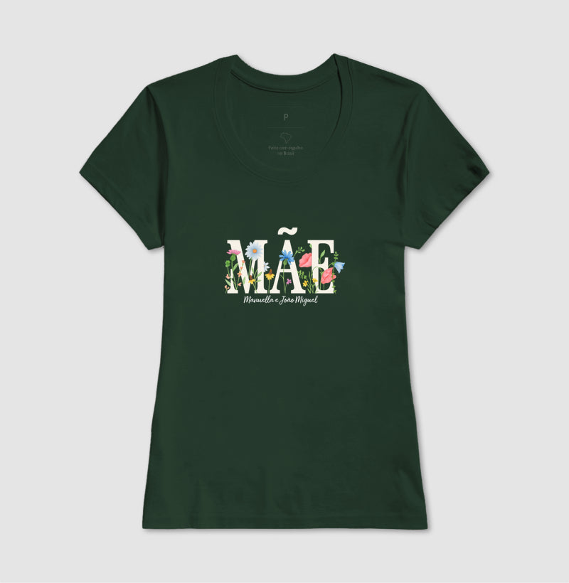 Camiseta Personalizada Mãe Floral