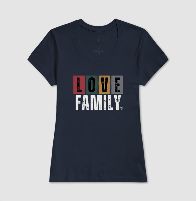 Camiseta - Love Family colorida