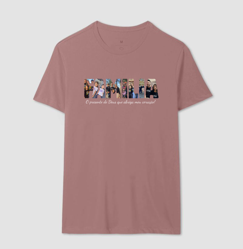 Camiseta - Família Letras com Fotos
