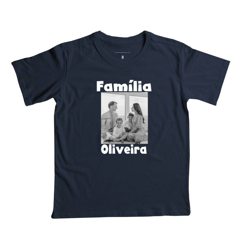 Camiseta Infantil Família - Foto Retrato