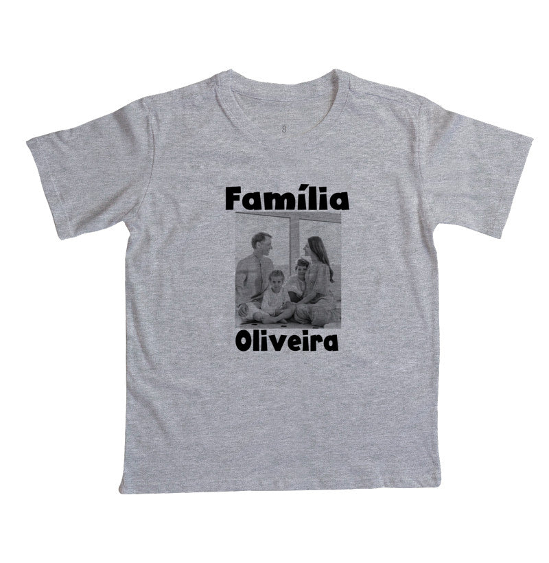 Camiseta Infantil Família - Foto Retrato