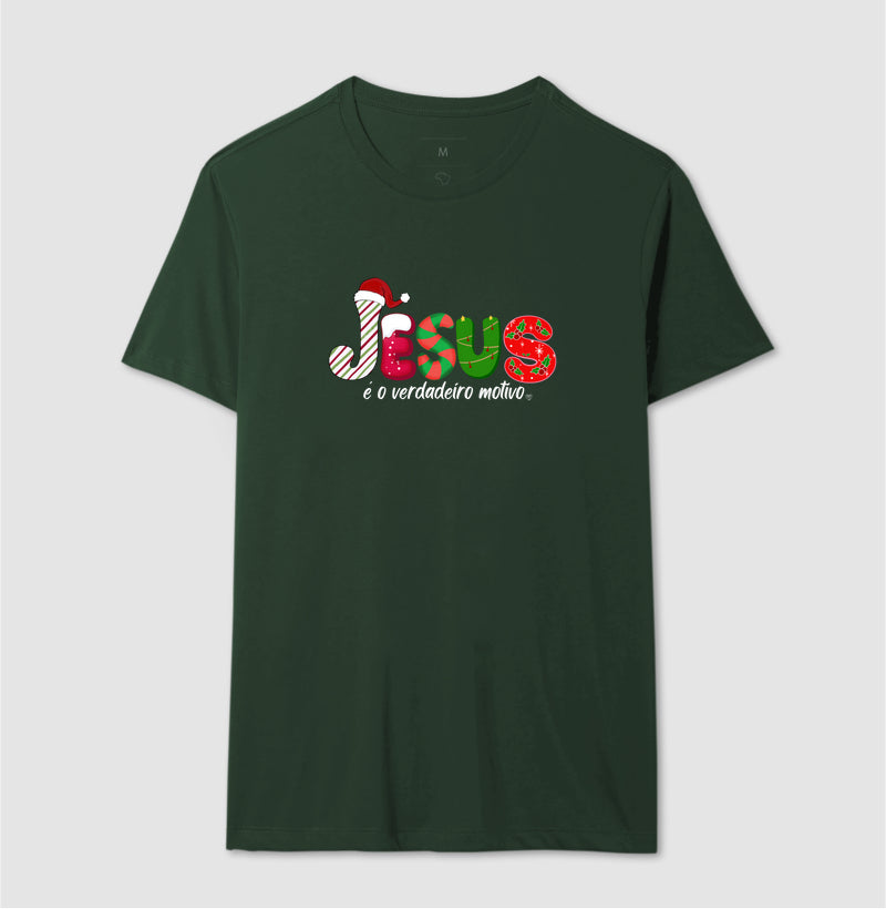 Camiseta Natal Jesus é o motivo
