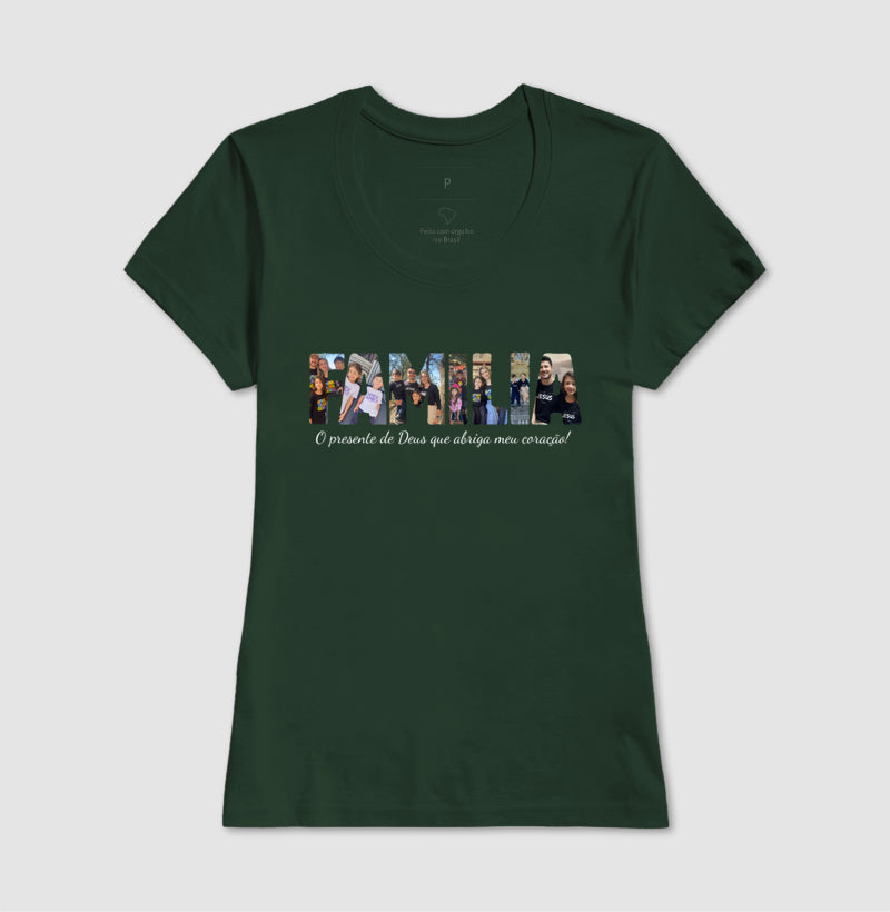 Camiseta - Família Letras com Fotos