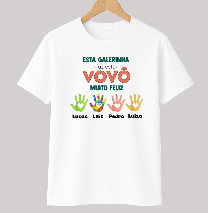 Camiseta Personalizada Esta Galerinha faz o Vovô muito Feliz