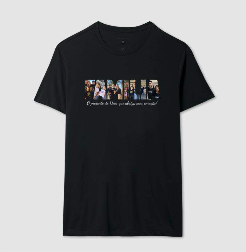 Camiseta - Família Letras com Fotos