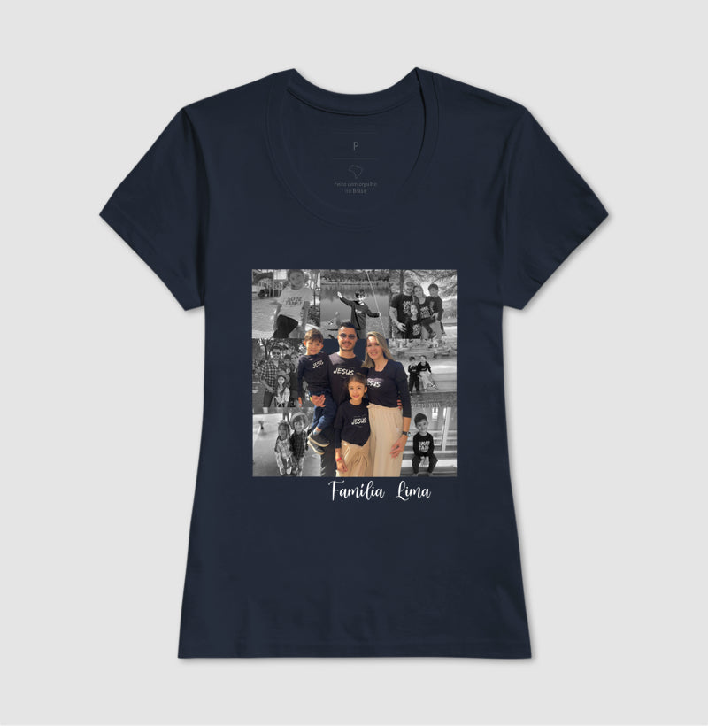Camiseta Personalizada Família Quadrados de História