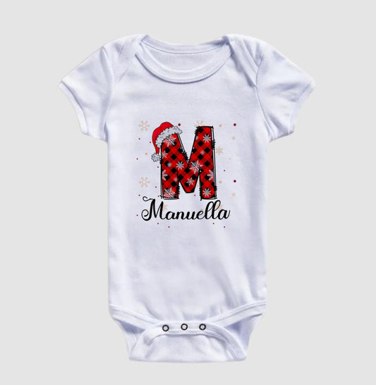 Body Infantil Personalizado Natal nicial do Nome