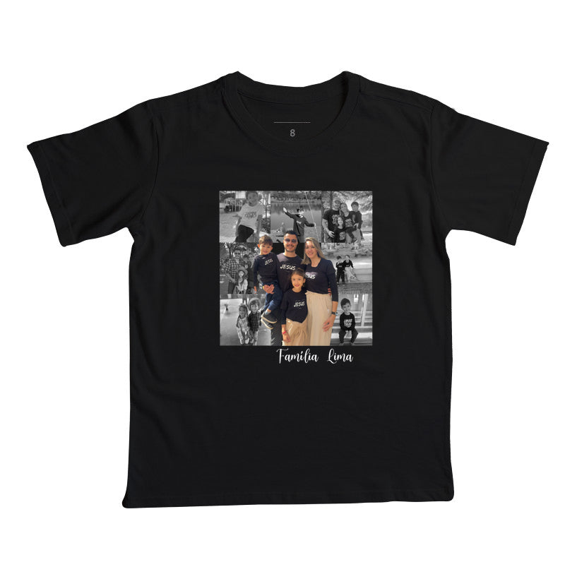 Camiseta Infantil Família - Quadrados de História