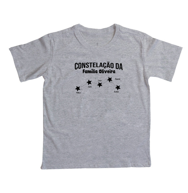Camiseta Infantil Personalizada - Constelação Familiar