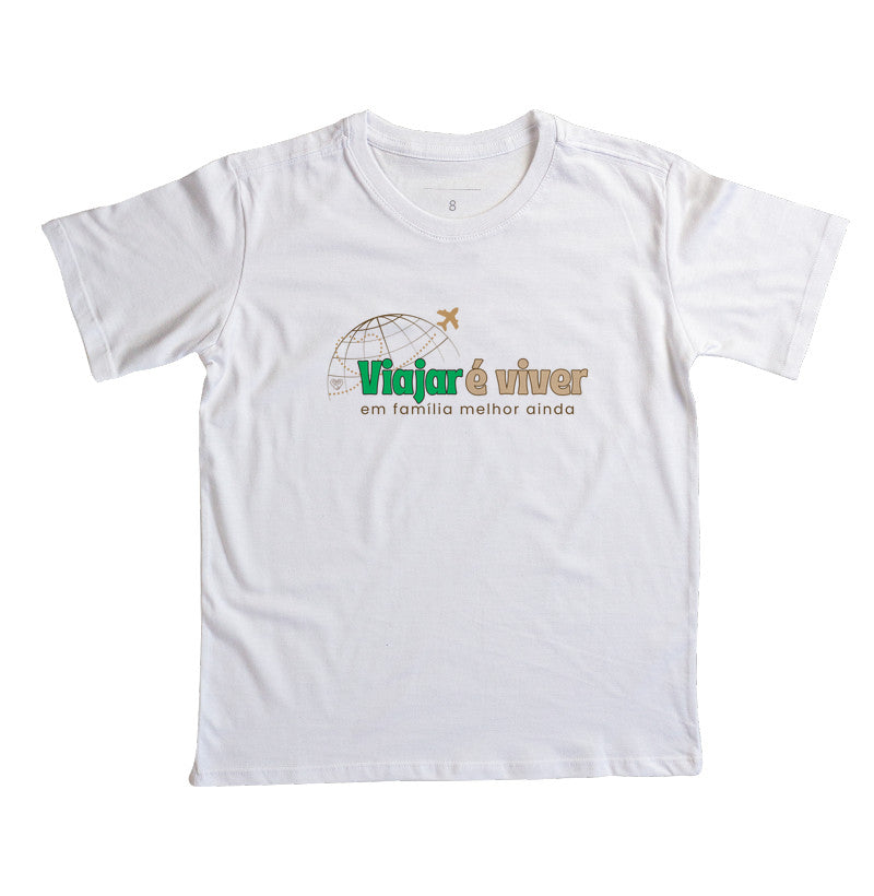 Camiseta Infantil - Viajar é Viver