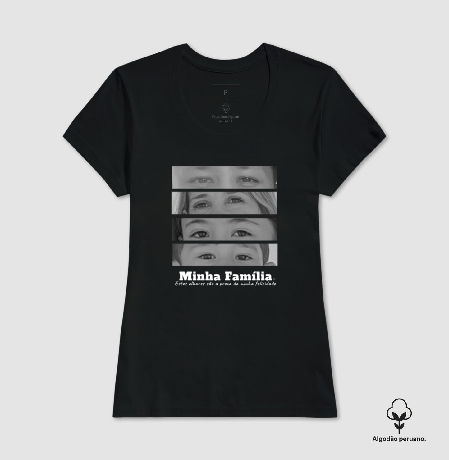 Camiseta Personalizada Família - Olhares (Algodão Peruano)