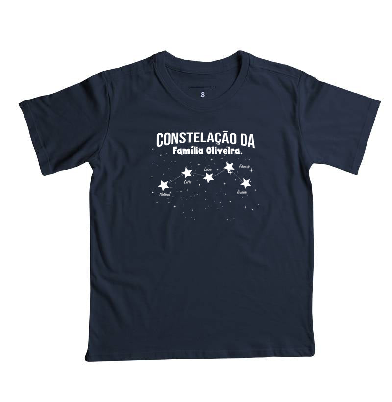 Camiseta Infantil Personalizada Constelação Familiar