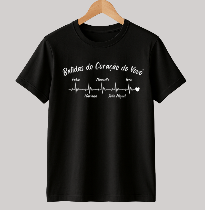 Camiseta Personalizada - Batidas do Coração do Vovô