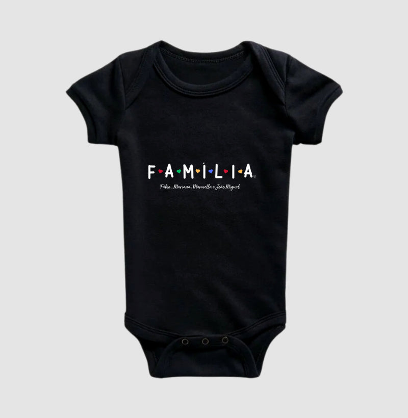Body Infantil Personalizada Família Divertida