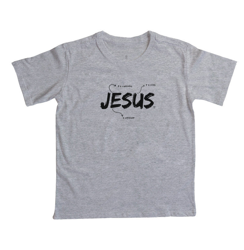 Camiseta Infantil Jesus é o caminho, verdade e vida