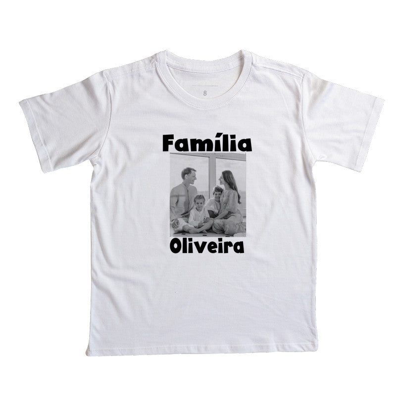 Camiseta Infantil Família - Foto Retrato