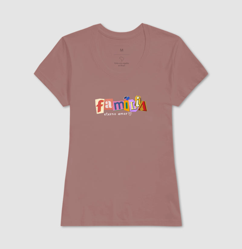 Camiseta Família - Letra de Jornal