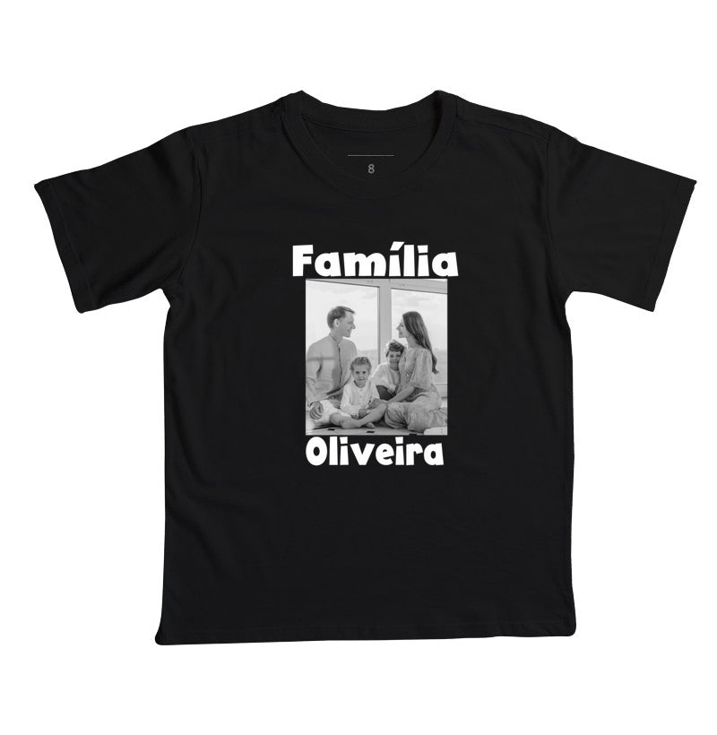 Camiseta Infantil Família - Foto Retrato