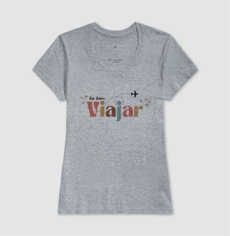Camiseta - Eu amo viajar