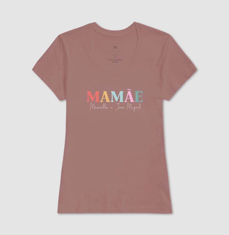 Camiseta Personalizada Mamãe Colorida