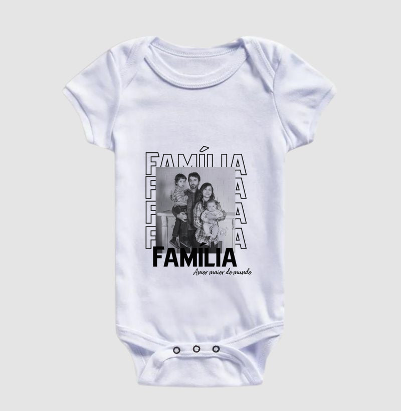 Body Infantil Personalizado Família Amor maior do mundo