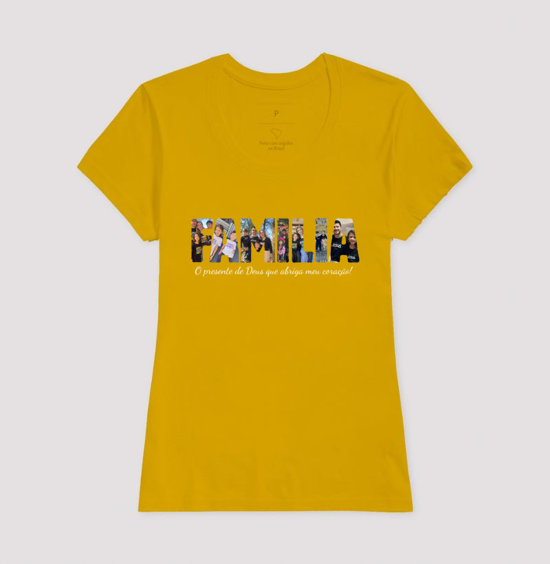 Camiseta - Família Letras com Fotos