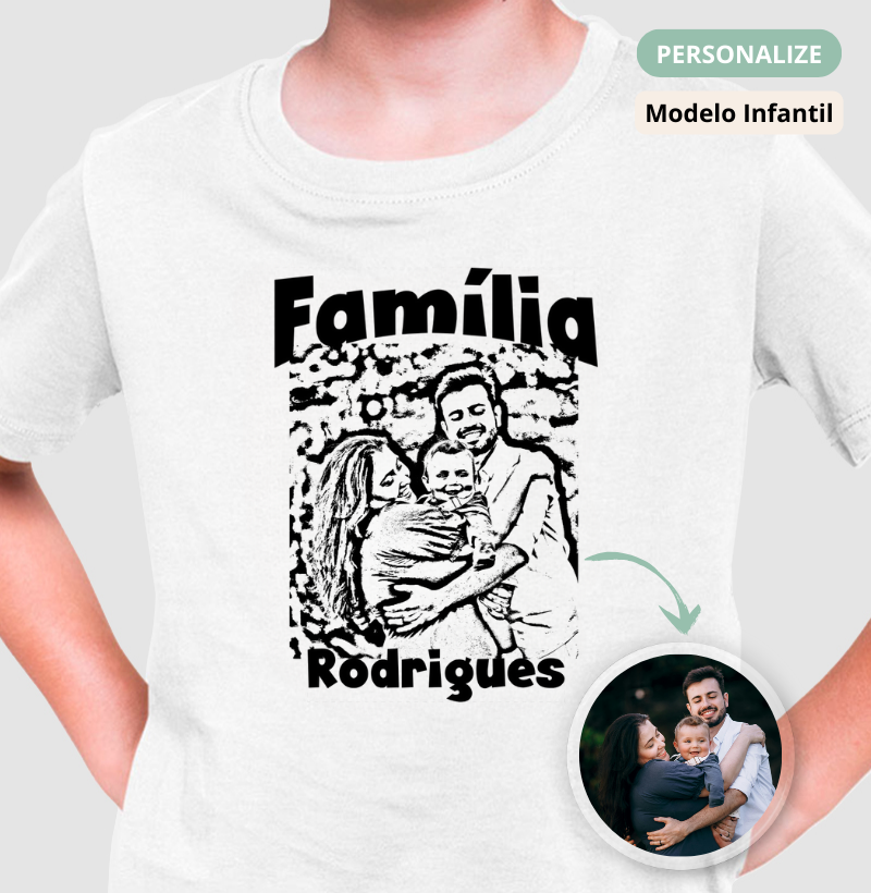 Camiseta Infantil - Retrato Família