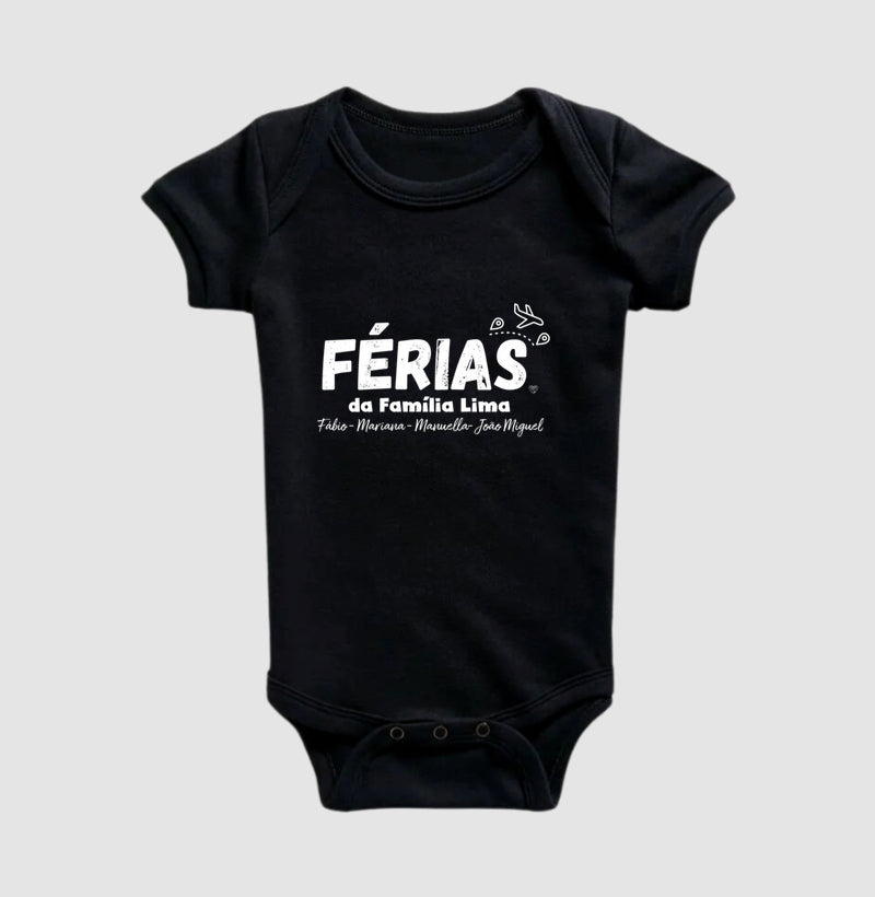 Body Infantil Personalizado - Férias em Família