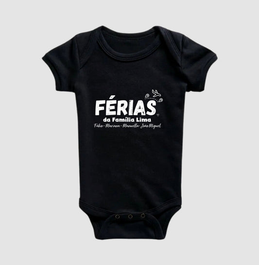 Body Infantil Personalizado - Férias em Família