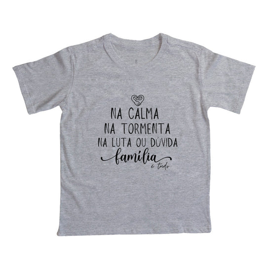 Camiseta Infantil Família Calma, paz e tormenta