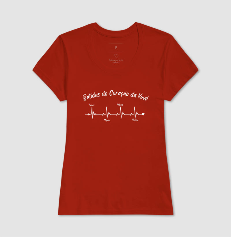 Camiseta Personalizada - Batidas do Coração da Vovó