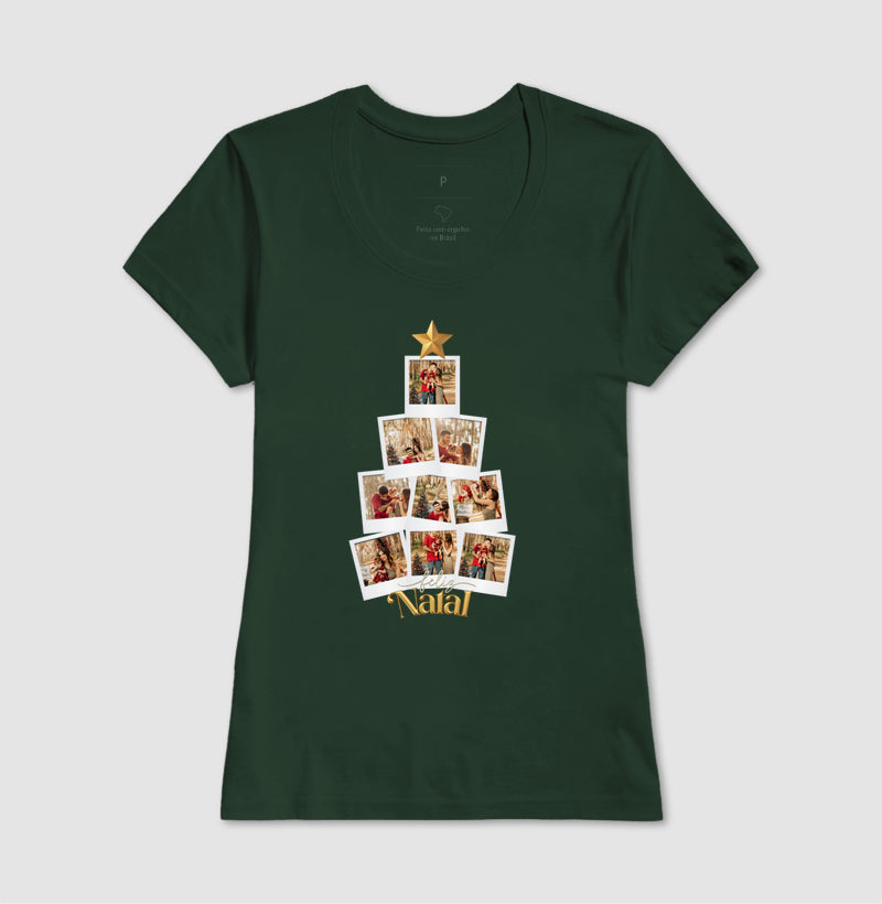 Camiseta Personalizada Árvore de Natal com Fotos
