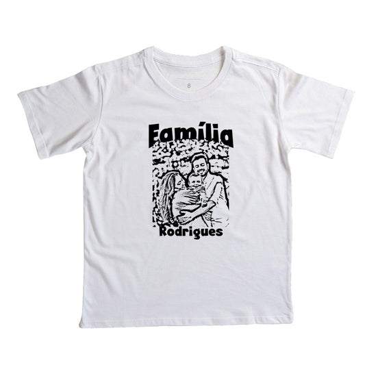 Camiseta Infantil Personalizada Retrato Família