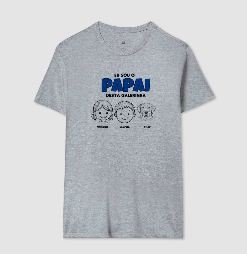 Camiseta Personalizada Papai desta Galerinha Filhos e Pets