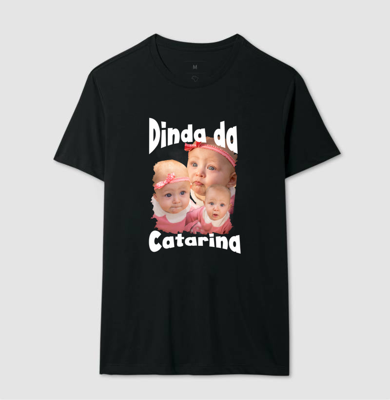 Camiseta Bootleg Personalizada Dinda(o) - com fotos