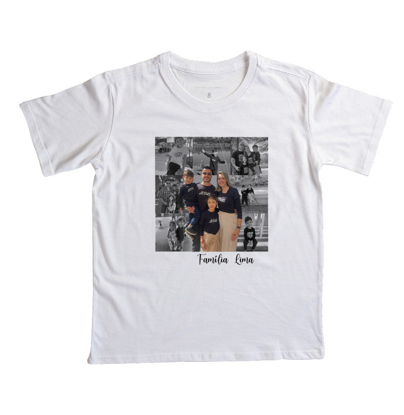 Camiseta Infantil Família - Quadrados de História