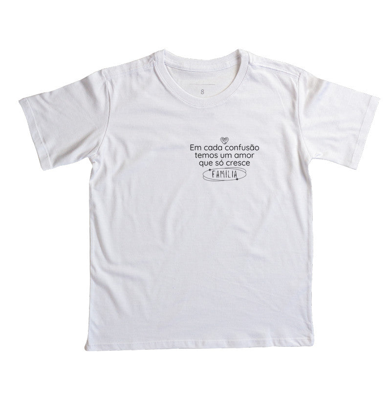 Camiseta Infantil - Família Confusão e amor que só cresce