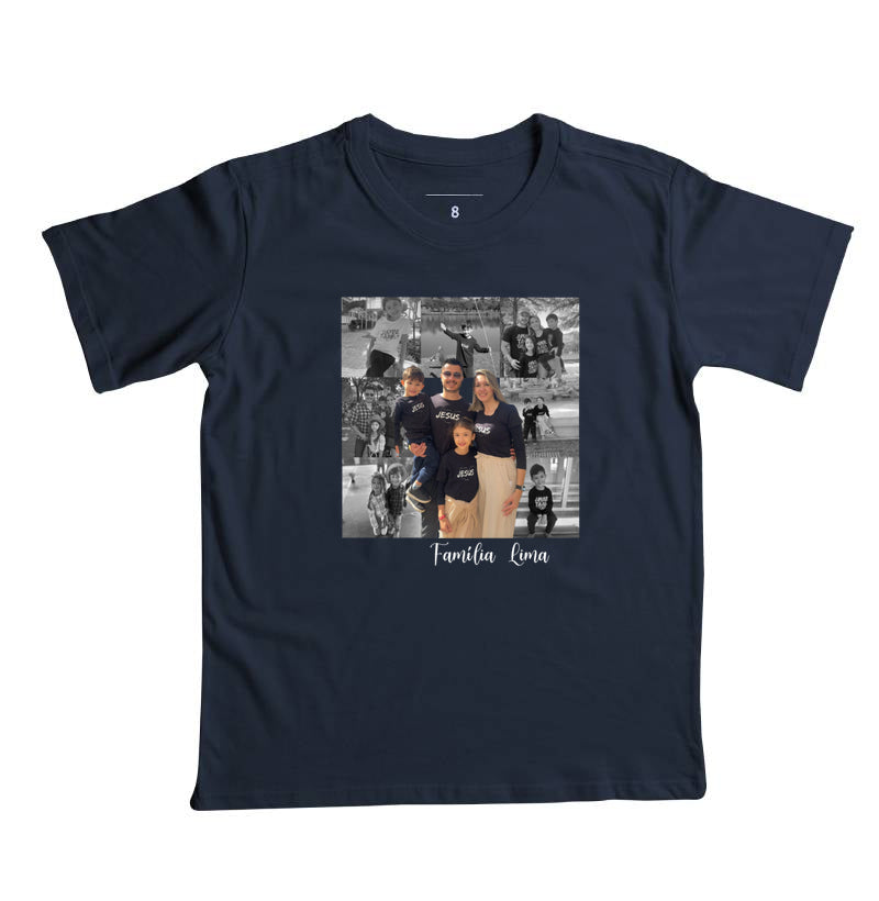 Camiseta Infantil Família - Quadrados de História