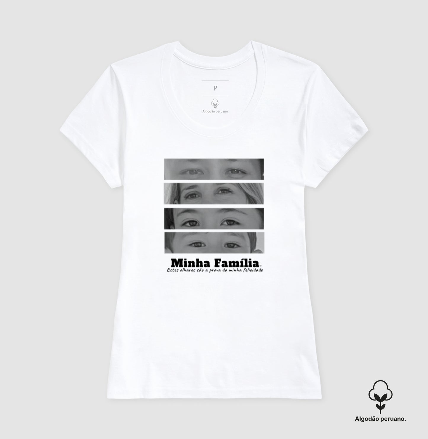 Camiseta Personalizada Família - Olhares (Algodão Peruano)