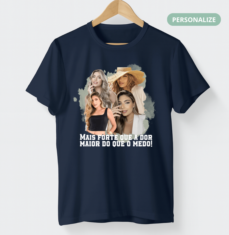 Camiseta Bootleg Personalizada - Mais Forte que a dor