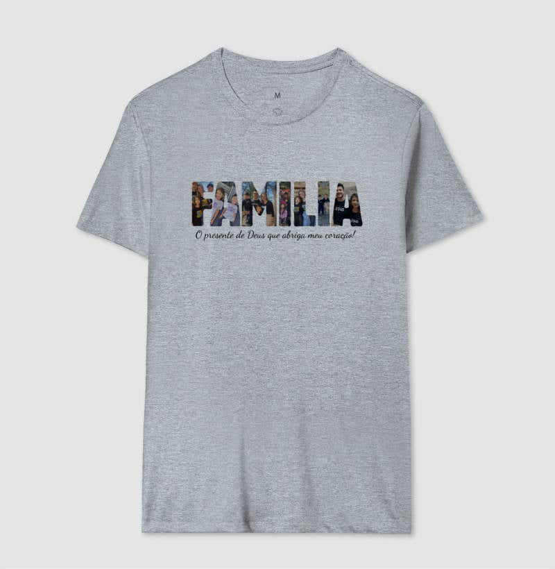 Camiseta - Família Letras com Fotos