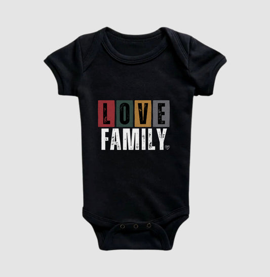 Body infantil Love Family colorida