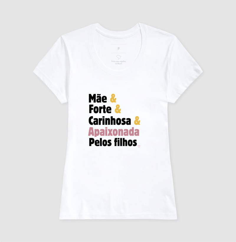 Camiseta Personalizada - Mãe apaixonada pelos filhos