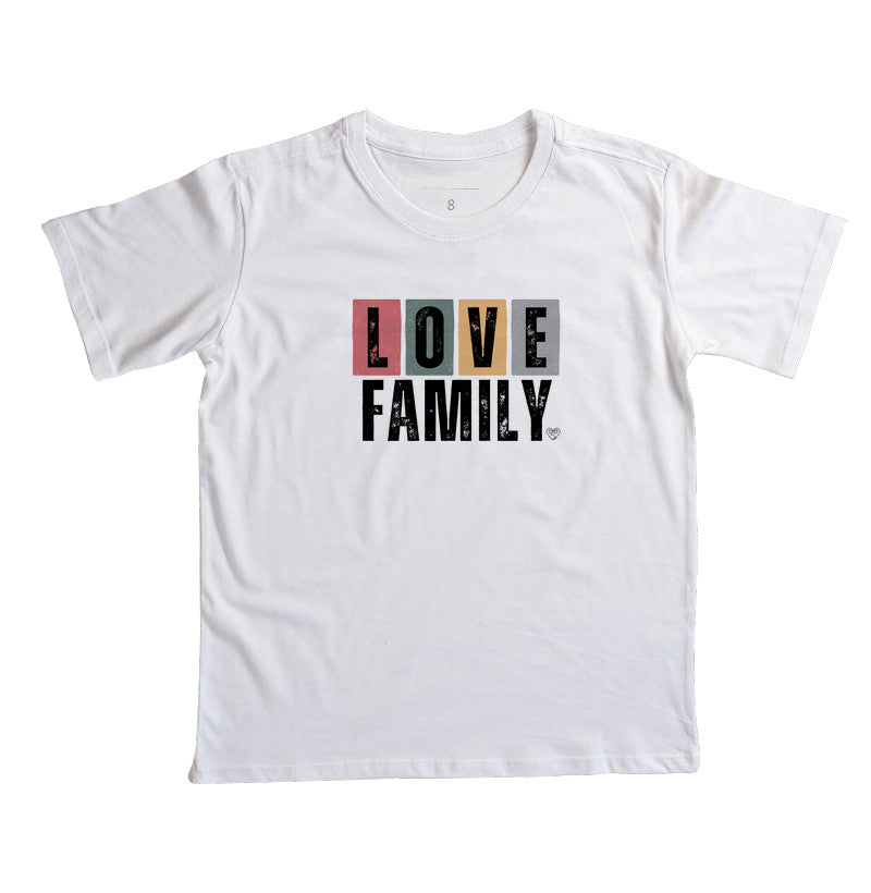 Camiseta Infantil Love Family colorida