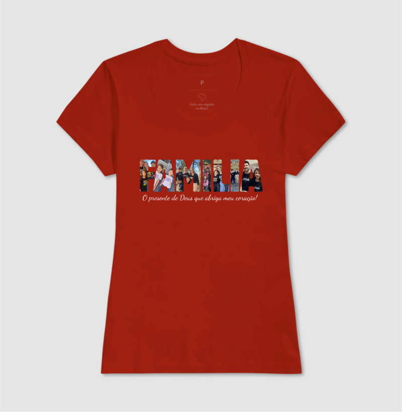 Camiseta - Família Letras com Fotos