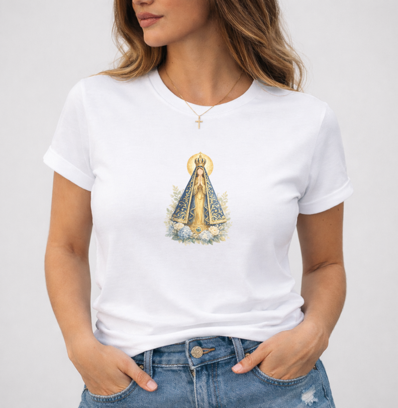 Camiseta Nossa Senhora Aparecida Aquarela