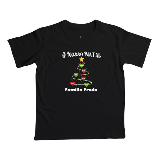 Camiseta Infantil Personalizada Árvore de natal com nomes