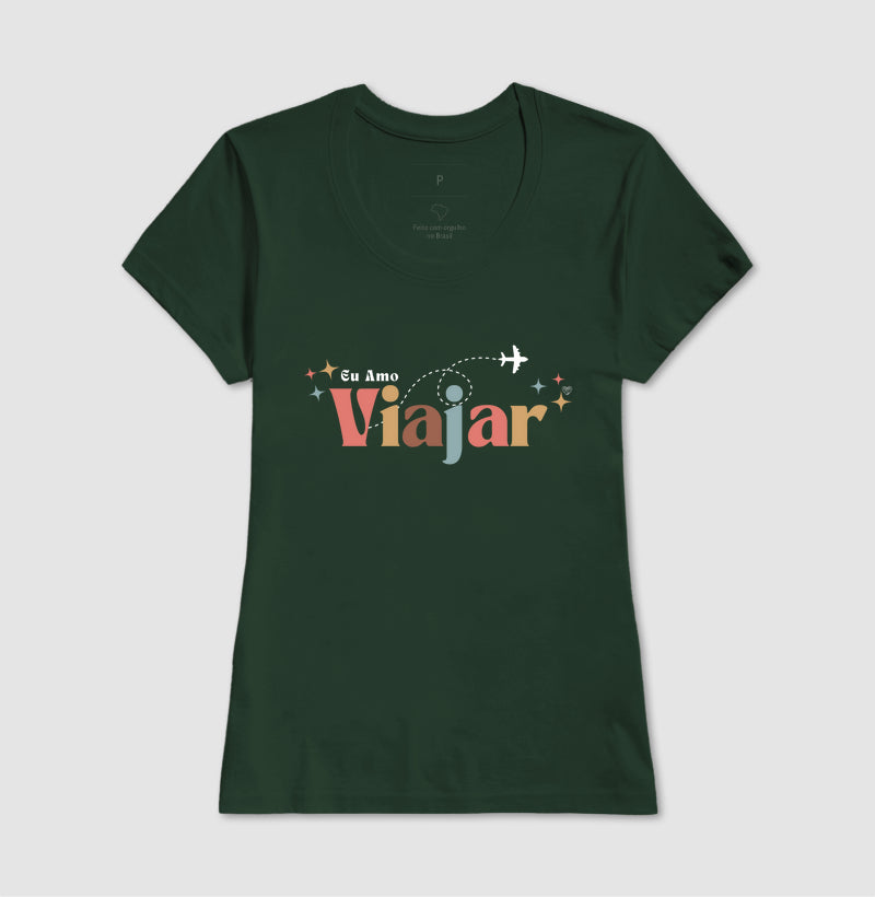 Camiseta - Eu amo viajar