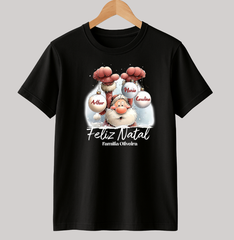 Camiseta Infantil Personalizada Natal Papai Noel