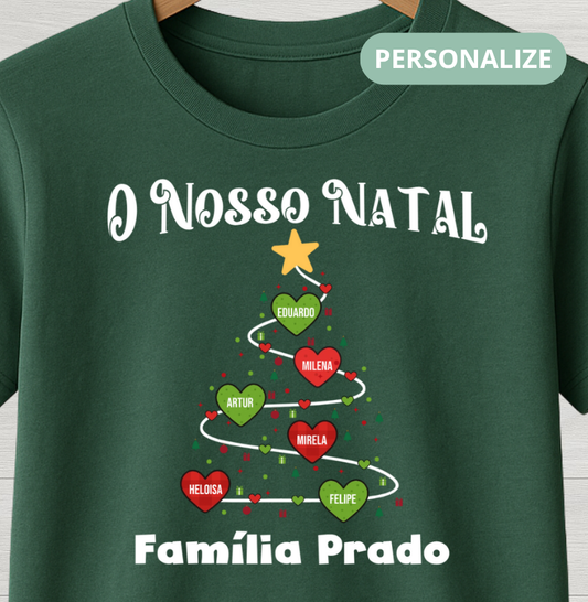 Camiseta Personalizada Árvore de natal com nomes